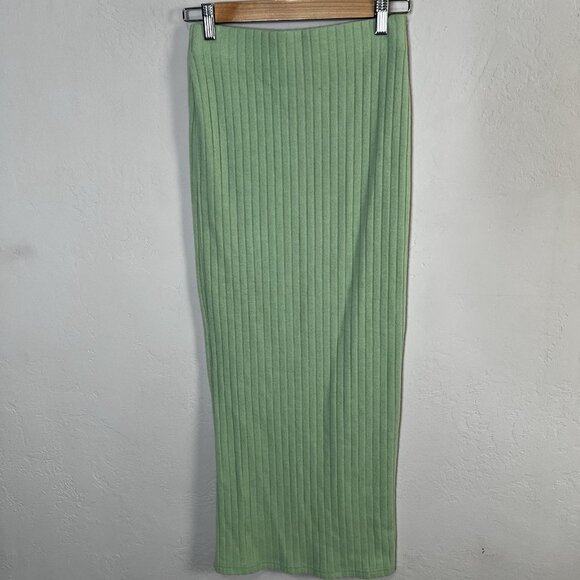 Urban Outfitters‎ Out From Under Suki Ribbed Cardigan Maxi Skirt Set Green Sz XS - Picture 5 of 12